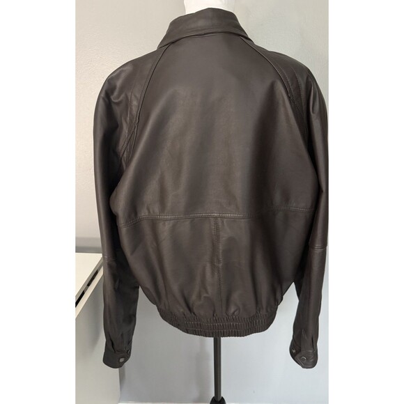 Members Only Men’s Brown Leather Full Zip Jacket Size 46 Lined Bomber Jacket EUC - Picture 3 of 12
